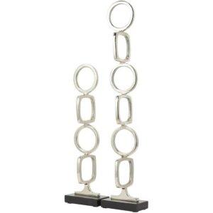 JUEGO ESCULTURA AROS PLATA